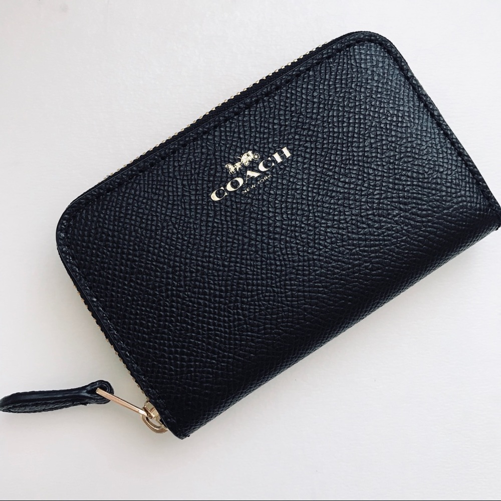 NWT COACH Saffiano Leather Wallet Black Cardholder